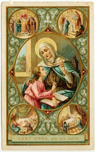 Vrome afbeelding: Scènes uit het leven van Sint Anna, De bruiloft, de geboorte van Maria, de presentatie in de tempel en de dood