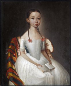 Portret van een meisje met een boek