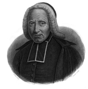 Portret van de abt Jean Godinot (1661-1749) in "Portretten en geschiedenis van nuttige mannen: mannen en vrouwen uit alle landen en van alle rangen, die rechten hebben verworven op de dankbaarheid van de mensheid" gepubliceerd en verspreid door Societe Mon