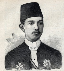 Portret van Abbas II Pasha (1874-1944), vicekoning van Egypte. Gravure in Le Peute Parisien door Anonymous Anonymous