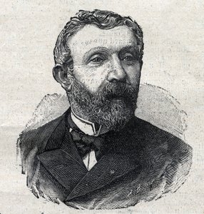 Portret van Alfred Mezieres (1826-1915), Franse literatuurhistoricus, journalist en politicus. Gravure in "Le Petit Parisien" door Anonymous Anonymous