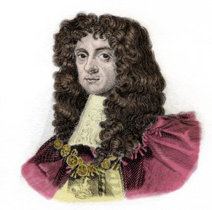 Portret van Karel II (1630-1685) koning van Engeland. Gravure uit de 19e eeuw. Milanese