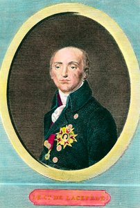 Portret van Etienne de La Ville, Graaf De Lacepede, Franse natuuronderzoeker. Anonieme gravure