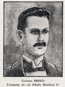 Portret van Gaetano Bresci (1869-1901), Italiaanse anarchist die koning Humbert I vermoordde door Anonymous Anonymous