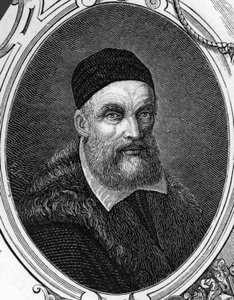 Portret van Jacopo of Giacomo Bassano (1518-1592) Italiaanse schilder. Gravure uit 1859 in 