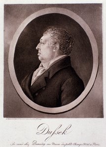 Portret van Jan Ladislav Dussek (gravure) door Anonymous Anonymous