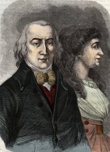 Portret van Jean Marie Roland, Burggraaf de la Platière (1734-1793) met Manon Roland, of Jeanne Marie, of Manon Phlipon (Madame Roland) (Mme Roland)