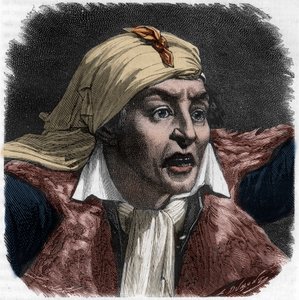 Portret van Marat (1743-1793) - portret van Jean-Paul Marat (1743-1793) politicus, Franse journalist - Gravure in 