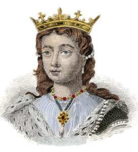Portret van Margarita van Anjou, Koningin van Engeland (1429-1482). Gravure uit de 19e eeuw. Milanese door Anonymous Anonymous