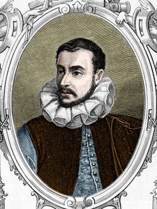 Portret van Paolo Caliari genaamd Paolo Veronese (1528-1588) Italiaanse schilder. Gravure uit 1859 in "de galerijen van Europa - Italië" door Armengaud. Privécollectie. door Anonymous Anonymous
