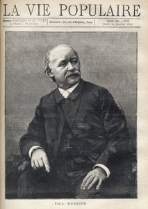 Portret van Paul Meurice (1818-1905), Franse schrijver. Gravure in 
