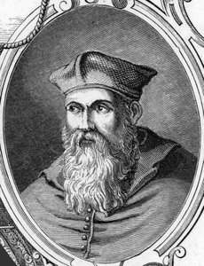 Portret van Sebastiano Luciani genaamd Sebastiano del Piombo (1485-1547) Italiaanse schilder. Gravure uit 1859 in 