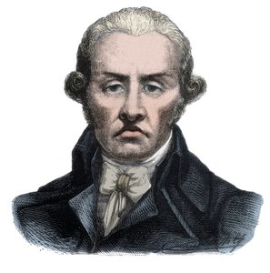 Portret van Stanislas Marie Maillard (1763-1794), deurwaarder en emblematisch figuur van de Franse Revolutie - Gravure in 