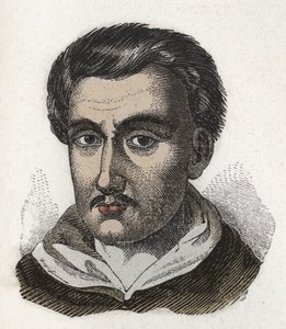 Portret van Tommaso Campanella (1568-1639), dominicaanse monnik en filosoof. Gravure. Privécollectie