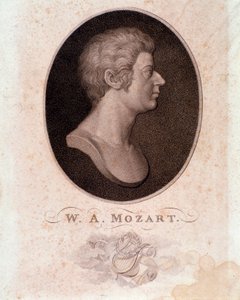 Portret van Wolfgang Amadeus Mozart (gravure)
