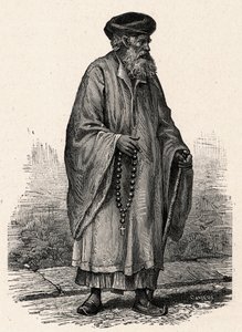 Portret van een katholieke Kopt uit Zifte in Egypte. Gravure in Les Missions Catholiques au XIXe Siècle door Louis-Eugene Louvet. Privécollectie. door Anonymous Anonymous