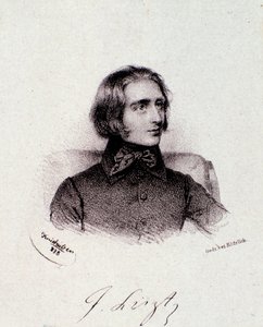 Portret van de Hongaarse componist Franz Liszt (1811-1886) door Anonymous Anonymous