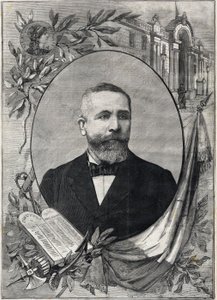 Portret van de nieuwe Franse president Emile Loubet (1838-1929) gekozen op 18 februari 1899. Gravure. In 