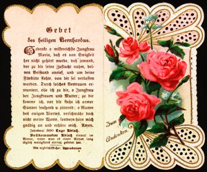 Gebed gericht aan Sint Bernardus Vrome afbeelding. Ansichtkaart. Begin 20e eeuw. Privécollectie door Anonymous Anonymous