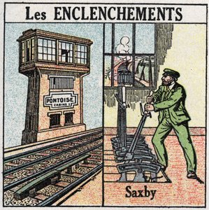 Spoorwegen: vergrendeling. Een spoorweg met een Saxby individuele hendelstation. Anonieme illustratie uit 1925. Privécollectie. door Anonymous Anonymous