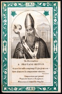 Sint Protais, bisschop van Milaan Vrome afbeelding. Ansichtkaart. Begin 20e eeuw. Privécollectie