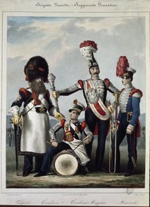 Uniformen van het koninklijk leger van Sardinië - lithografie door Anonymous Anonymous