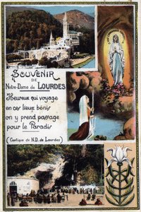 Souvenir ansichtkaart van Lourdes - Hautes Pyrenees rond 1900.