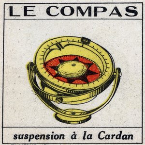 Aardmagnetisme: het kompas met cardanische ophanging om de horizontaliteit te verkrijgen. Anonieme illustratie uit 1925. Privécollectie.