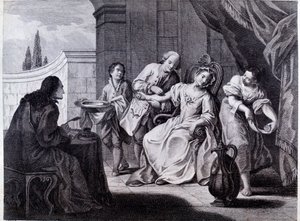 De aderlating, medische techniek (gravure) door Anonymous Anonymous