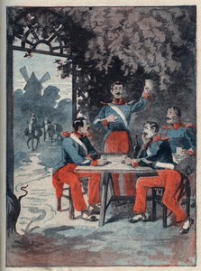 De vier sergeanten (Jean Francois Bories (1795-1822), Jean Joseph Pommier (1796-1822), Marius Claude Raoulx (1797-1822)) en Charles Goubin (1798-1822) van La Rochelle beschuldigd onder de Restauratie van het willen omverwerpen van de monarchie en geguillot