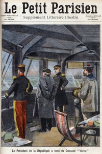 De president van de Republiek Armand Fallieres aan boord van het slagschip 