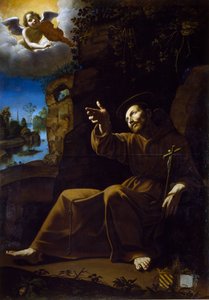 Het visioen van Sint Franciscus door Anonymous Anonymous