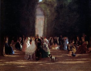 Het steegje van pamfletten naar de Tuilerieën onder het tweede keizerrijk