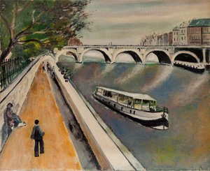 De nieuwe brug in Parijs in 1950 (anoniem schilderij)