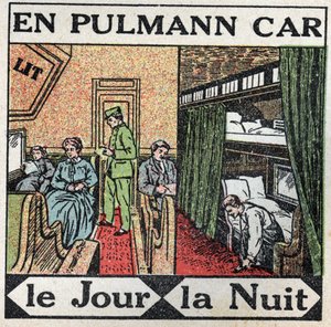 De spoorwegen: binnen in de Pullmanwagen