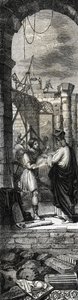Trophime van Arles of Saint Trophime (3e eeuw) bouwt de kerk van Arles - Gravure van 1846 in 
