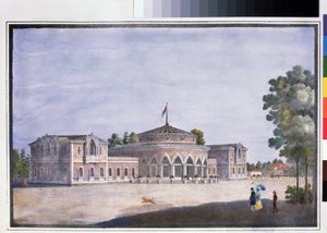 Een treinstation en een Frans restaurant in Catharinhof