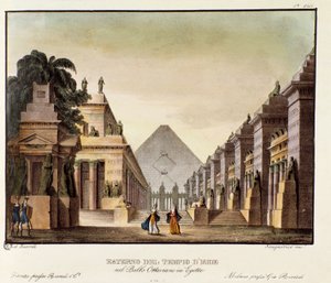 Zicht op de tempel van Isis Scenografie voor het ballet 