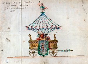 Zicht op de triomfwagen in Lorelei, opera door Catalani (1877)