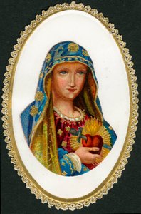 Maagd van het Heilig Hart (chromolithografie)