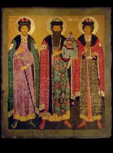 Sint Vsevolod Mstislavich, Prins van Pskov met Heiligen Boris en Gleb, begin 17e eeuw