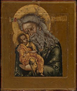 Simeon de God-Ontvanger, 1800 door Anonymous Russian icon painter