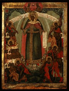 De Moeder van God Vreugde van Allen die Verdrietig Zijn, Eind 17e eeuw door Anonymous Russian icon painter