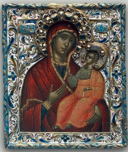 De Theotokos van Tikhvin, Eind 17e eeuw door Anonymous Russian icon painter