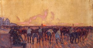 Verzorging van de paarden door Anselmo Bucci