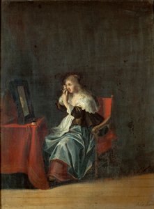 De vijf zintuigen: zicht (schilderij op hout)