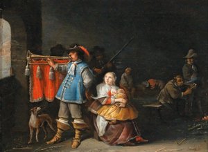 Een wachtkamer interieur door Anthonie Palamedesz.
