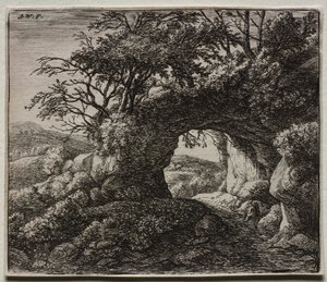 Vier Landschappen: De Doorboorde Rots door Anthonie Waterloo