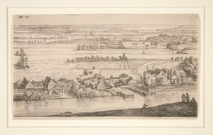 Het dorp aan de rand van het kanaal door Anthonie Waterloo