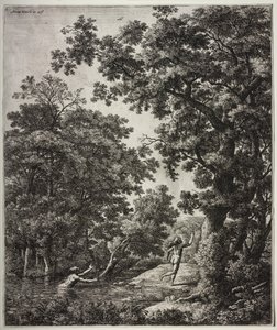 Zes grote staande landschappen met scènes uit Ovidius